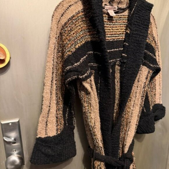 Vintage Boho 1970’s Striped Hooded Duster Cardigan - Picture 7 of 16